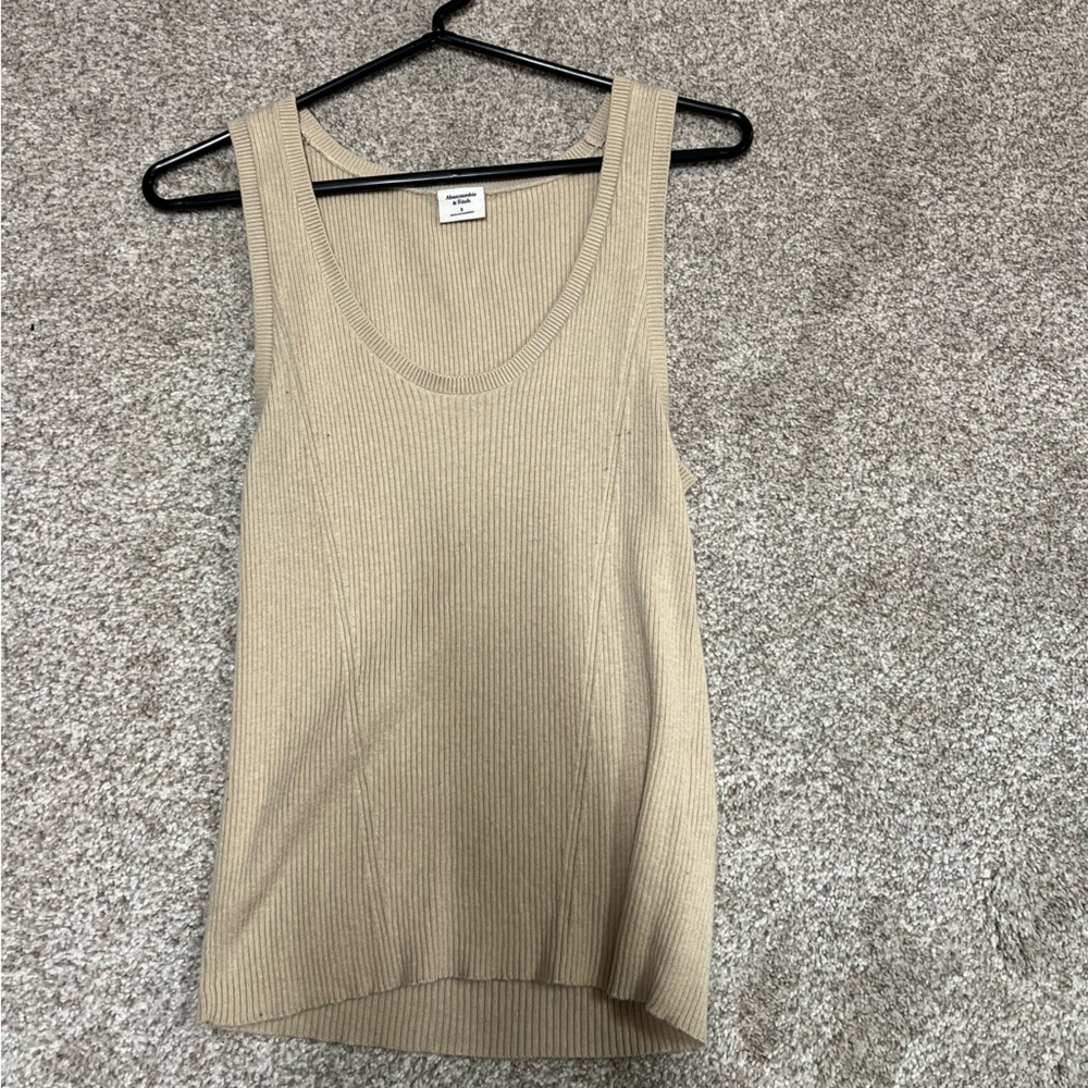 Abercrombie & Fitch Tan Ribbed Tank Top